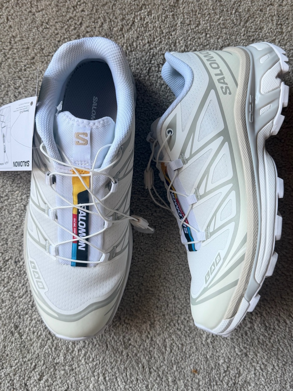 Salomon White XT-6 Trail Running Shoes women’s 9 men’s 8
